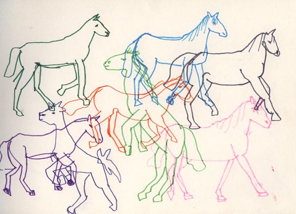 drawing: horsies